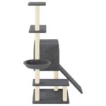 Kattenmeubel met sisal krabpalen 130,5 cm donkergrijs - Afbeelding 4