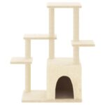 Kattenmeubel met sisal krabpalen 97,5 cm crèmekleurig - Afbeelding 3