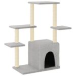 Kattenmeubel met sisal krabpalen 97,5 cm lichtgrijs - Afbeelding 2