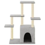 Kattenmeubel met sisal krabpalen 97,5 cm lichtgrijs - Afbeelding 3