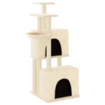 Kattenmeubel met sisal krabpalen 122 cm crèmekleurig - Image 2