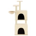 Kattenmeubel met sisal krabpalen 122 cm crèmekleurig - Image 3