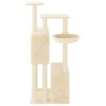Kattenmeubel met sisal krabpalen 122 cm crèmekleurig - Image 4