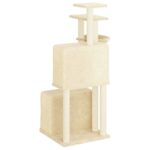 Kattenmeubel met sisal krabpalen 122 cm crèmekleurig - Image 5