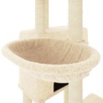 Kattenmeubel met sisal krabpalen 122 cm crèmekleurig - Image 7