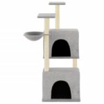 Kattenmeubel met sisal krabpalen 122 cm lichtgrijs - Image 3