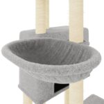Kattenmeubel met sisal krabpalen 122 cm lichtgrijs - Image 7