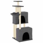 Kattenmeubel met sisal krabpalen 122 cm donkergrijs - Afbeelding 2