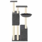 Kattenmeubel met sisal krabpalen 122 cm donkergrijs - Afbeelding 4