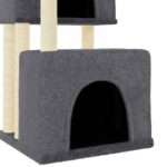 Kattenmeubel met sisal krabpalen 122 cm donkergrijs - Afbeelding 6