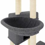 Kattenmeubel met sisal krabpalen 122 cm donkergrijs - Afbeelding 7