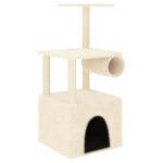 Kattenmeubel met sisal krabpalen 109,5 cm crèmekleurig - Image 2