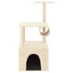 Kattenmeubel met sisal krabpalen 109,5 cm crèmekleurig - Image 3
