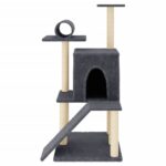 Kattenmeubel met sisal krabpalen 110,5 cm donkergrijs - Image 3