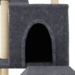 Kattenmeubel met sisal krabpalen 110,5 cm donkergrijs - Image 5