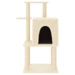 Kattenmeubel met sisal krabpalen 97 cm crèmekleurig - Afbeelding 3