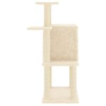 Kattenmeubel met sisal krabpalen 97 cm crèmekleurig - Afbeelding 4