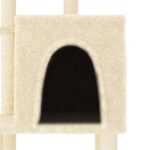 Kattenmeubel met sisal krabpalen 97 cm crèmekleurig - Afbeelding 5