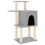 Kattenmeubel met sisal krabpalen 97 cm lichtgrijs - Afbeelding 2