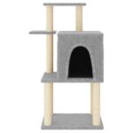 Kattenmeubel met sisal krabpalen 97 cm lichtgrijs - Afbeelding 3