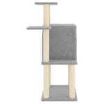 Kattenmeubel met sisal krabpalen 97 cm lichtgrijs - Afbeelding 4