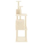 Kattenmeubel met sisal krabpalen 167 cm crèmekleurig - Image 4