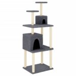 Kattenmeubel met sisal krabpalen 167 cm donkergrijs - Afbeelding 2
