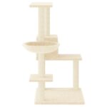 Kattenmeubel met sisal krabpalen 95 cm crèmekleurig – Image 4