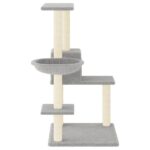 Kattenmeubel met sisal krabpalen 95 cm lichtgrijs - Afbeelding 4