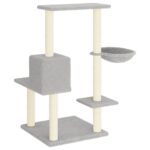 Kattenmeubel met sisal krabpalen 95 cm lichtgrijs - Afbeelding 5