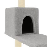 Kattenmeubel met sisal krabpalen 95 cm lichtgrijs - Afbeelding 6