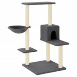 Kattenmeubel met sisal krabpalen 95 cm donkergrijs - Image 2