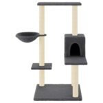 Kattenmeubel met sisal krabpalen 95 cm donkergrijs - Image 3