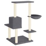 Kattenmeubel met sisal krabpalen 95 cm donkergrijs - Image 5