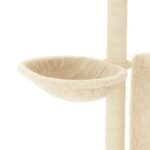 Kattenmeubel met sisal krabpalen 96,5 cm crèmekleurig - Afbeelding 7