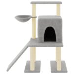 Kattenmeubel met sisal krabpalen 96,5 cm lichtgrijs – Image 3
