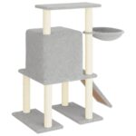 Kattenmeubel met sisal krabpalen 96,5 cm lichtgrijs – Image 5