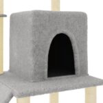 Kattenmeubel met sisal krabpalen 96,5 cm lichtgrijs – Image 6