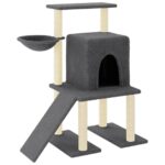 Kattenmeubel met sisal krabpalen 96,5 cm donkergrijs - Afbeelding 2