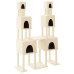 Kattenmeubel met sisal krabpalen 199 cm crèmekleurig - Image 2