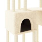 Kattenmeubel met sisal krabpalen 199 cm crèmekleurig - Image 6