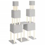 Kattenmeubel met sisal krabpalen 199 cm lichtgrijs - Afbeelding 5