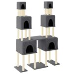 Kattenmeubel met sisal krabpalen 199 cm donkergrijs - Afbeelding 2