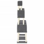 Kattenmeubel met sisal krabpalen 199 cm donkergrijs - Afbeelding 4