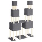 Kattenmeubel met sisal krabpalen 199 cm donkergrijs - Afbeelding 5