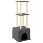 Kattenmeubel met sisal krabpalen 133,5 cm donkergrijs - Afbeelding 2