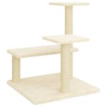 Kattenmeubel met sisal krabpalen 61 cm crèmekleurig – Image 5