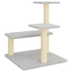 Kattenmeubel met sisal krabpalen 61 cm lichtgrijs - Afbeelding 5
