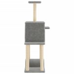 Kattenmeubel met sisal krabpalen 122 cm lichtgrijs – Image 5