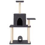Kattenmeubel met sisal krabpalen 122 cm donkergrijs - Afbeelding 4